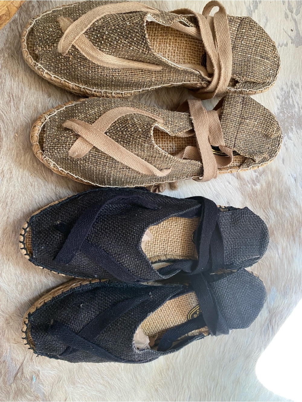 Vintage Spanish Espadrilles Lace-Up Size 6.5 Set of 2